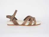 Womens Timberland EK Ankle Strap 8058R Brown Leather Casual Flat Summer Sandals